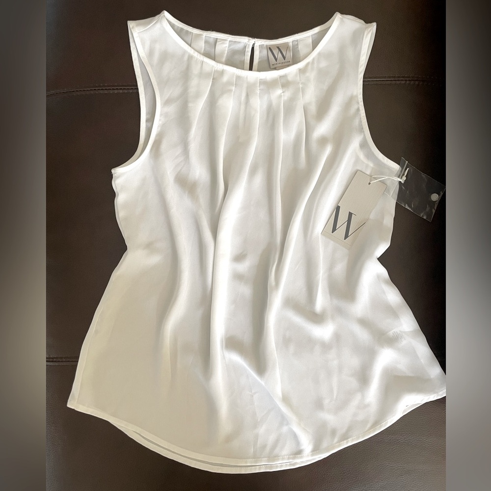 Worthington Classic White Sleeveless Blouse